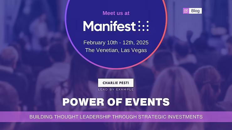 A hero image highlighting Pesti's attendance at Manifest